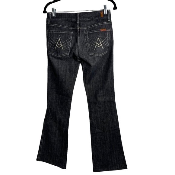 7 For All Mankind "A" Pocket Low Rise Flare Jeans Women's Size 27 U130133U-133U - Picture 6 of 12
